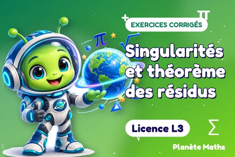 Exercices corrigés de maths en Licence L3 : Singularités et théorème des résidus — Zyro, l’explorateur de Planète Maths