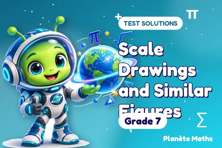 Test solutions Grade 7 : Scale Drawings and Similar Figures — Zyro the alien explorer of Planète Maths