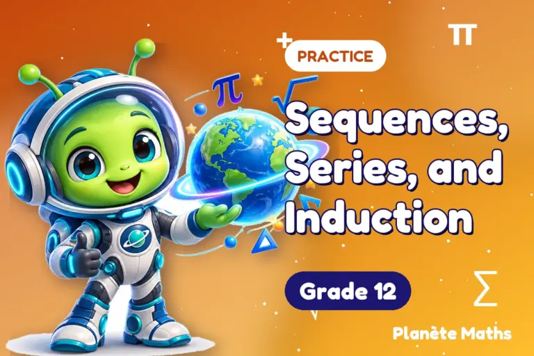 Math practice Grade 12 : Sequences, Series, and Induction — Zyro the alien explorer of Planète Maths