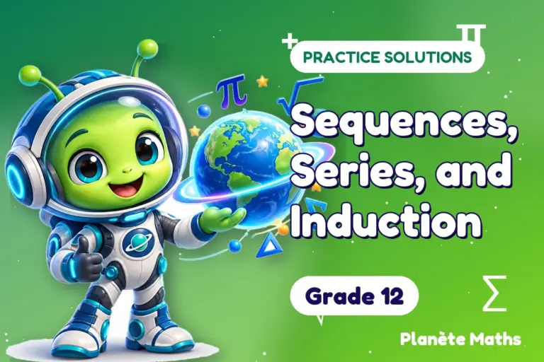 Practice solutions Grade 12 : Sequences, Series, and Induction — Zyro the alien explorer of Planète Maths