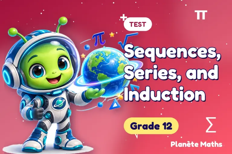 Math tests Grade 12 : Sequences, Series, and Induction — Zyro the alien explorer of Planète Maths