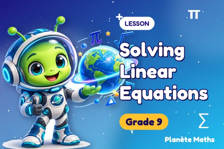Math lessons Grade 9 : Solving Linear Equations — Zyro the alien explorer of Planète Maths