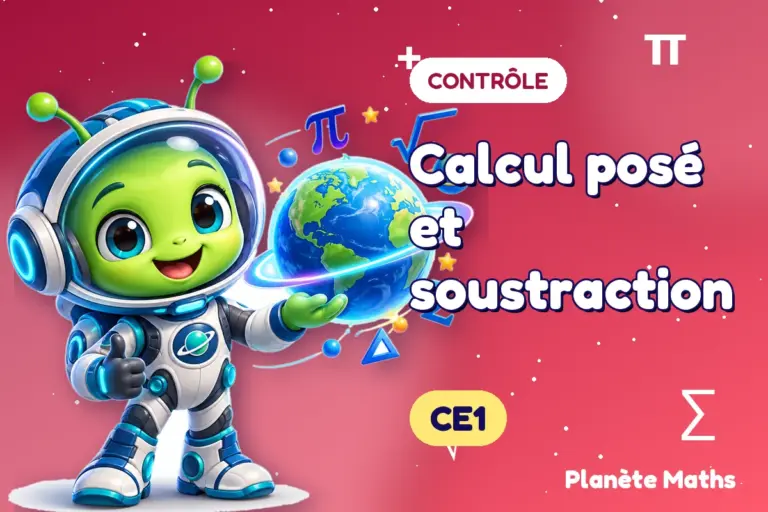 Contrôles de maths en CE1 : Calcul posé et soustraction — Zyro, l’explorateur de Planète Maths