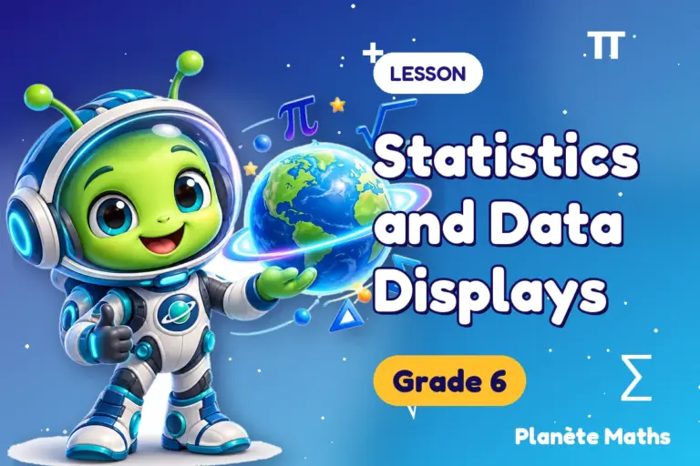 Math lessons Grade 6 : Statistics and Data Displays — Zyro the alien explorer of Planète Maths