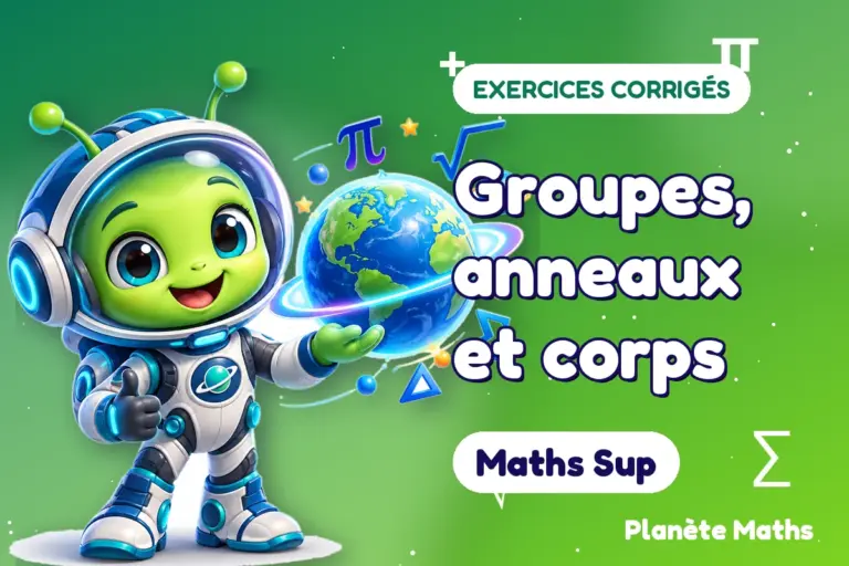 Exercices corrigés de maths en Maths Sup : Groupes, anneaux et corps — Zyro, l’explorateur de Planète Maths