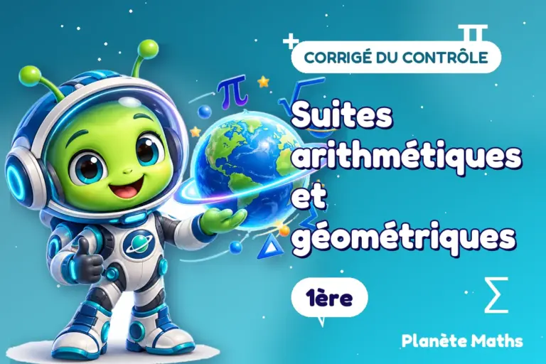 Corrigés de contrôles de maths en 1ère : Suites arithmétiques et géométriques — Zyro, l’explorateur de Planète Maths