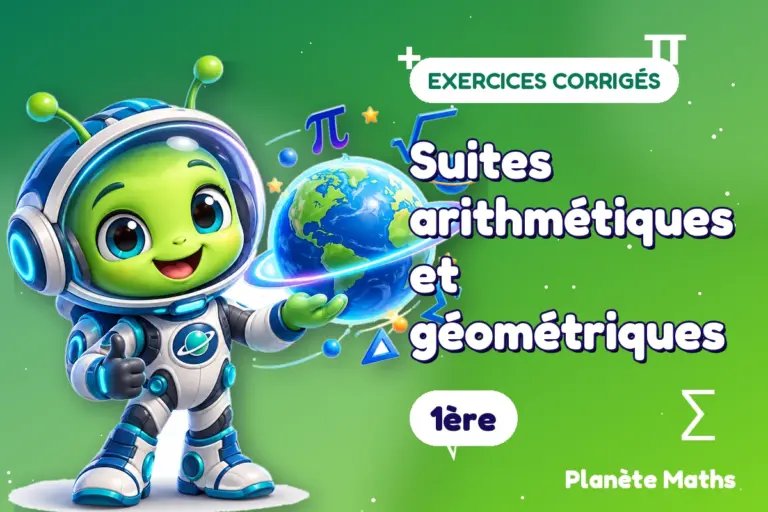 Exercices corrigés de maths en 1ère : Suites arithmétiques et géométriques — Zyro, l’explorateur de Planète Maths