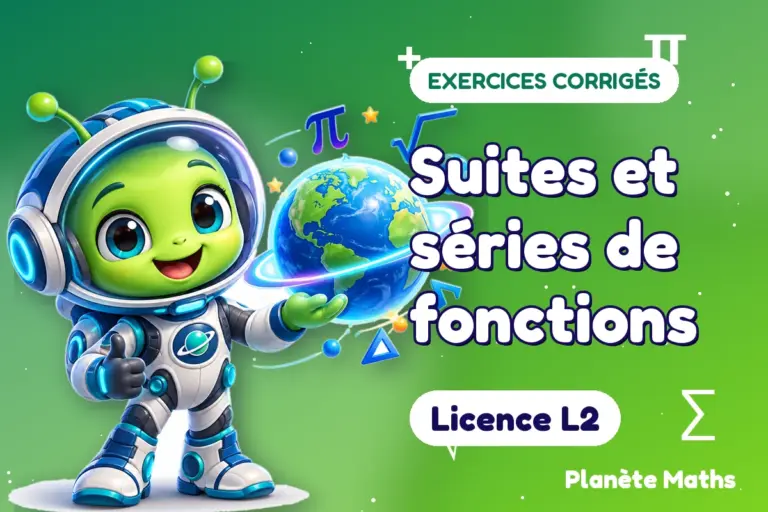 Exercices corrigés de maths en Licence L2 : Suites et séries de fonctions — Zyro, l’explorateur de Planète Maths