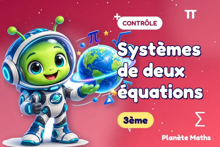 Contrôles de maths en 3ème : Systèmes de deux équations — Zyro, l’explorateur de Planète Maths