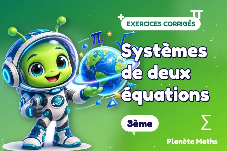 Exercices corrigés de maths en 3ème : Systèmes de deux équations — Zyro, l’explorateur de Planète Maths