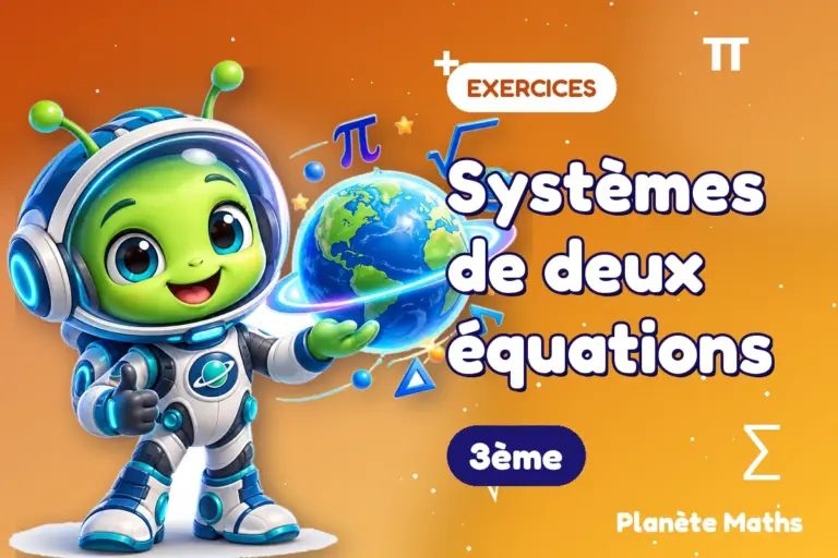 Exercices de maths en 3ème : Systèmes de deux équations — Zyro, l’explorateur de Planète Maths