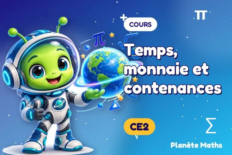 Cours de maths en CE2 : Temps, monnaie et contenances — Zyro, l’explorateur de Planète Maths