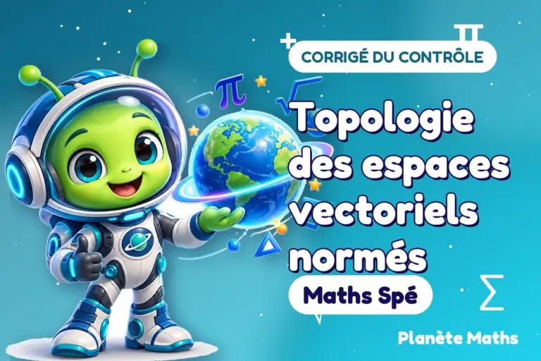 Corrigés de contrôles de maths en Maths Spé : Topologie des espaces vectoriels normés — Zyro, l’explorateur de Planète Maths
