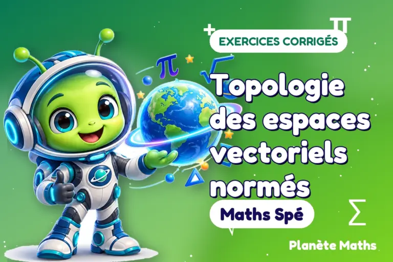 Exercices corrigés de maths en Maths Spé : Topologie des espaces vectoriels normés — Zyro, l’explorateur de Planète Maths