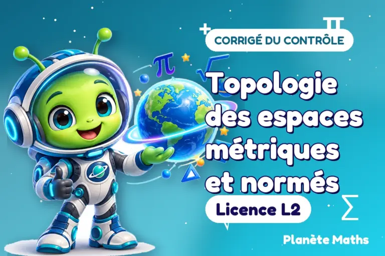 Corrigés de contrôles de maths en Licence L2 : Topologie des espaces métriques et normés — Zyro, l’explorateur de Planète Maths