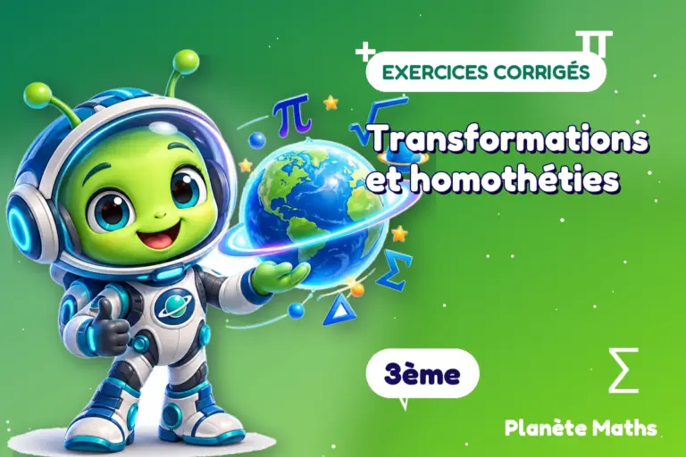 Exercices corrigés de maths en 3ème : Transformations et homothéties — Zyro, l’explorateur de Planète Maths