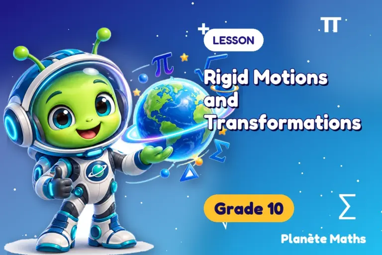 Math lessons Grade 10 : Rigid Motions and Transformations — Zyro the alien explorer of Planète Maths