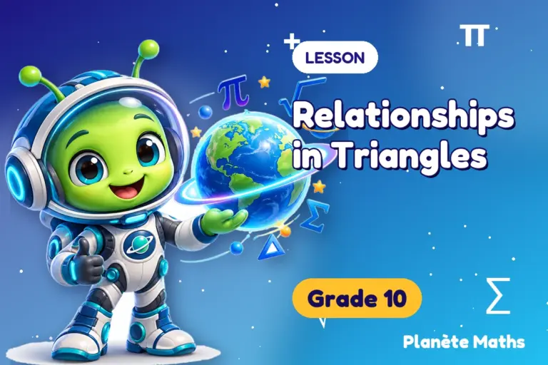 Math lessons Grade 10 : Relationships in Triangles — Zyro the alien explorer of Planète Maths