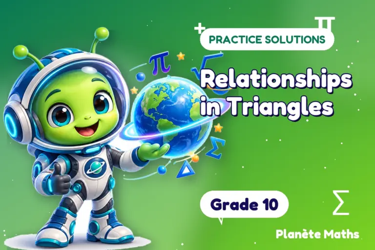 Practice solutions Grade 10 : Relationships in Triangles — Zyro the alien explorer of Planète Maths