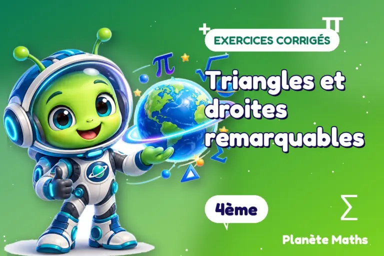 Exercices corrigés de maths en 4ème : Triangles et droites remarquables — Zyro, l’explorateur de Planète Maths