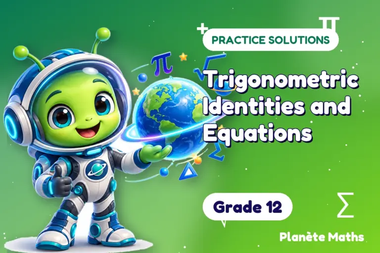 Practice solutions Grade 12 : Trigonometric Identities and Equations — Zyro the alien explorer of Planète Maths