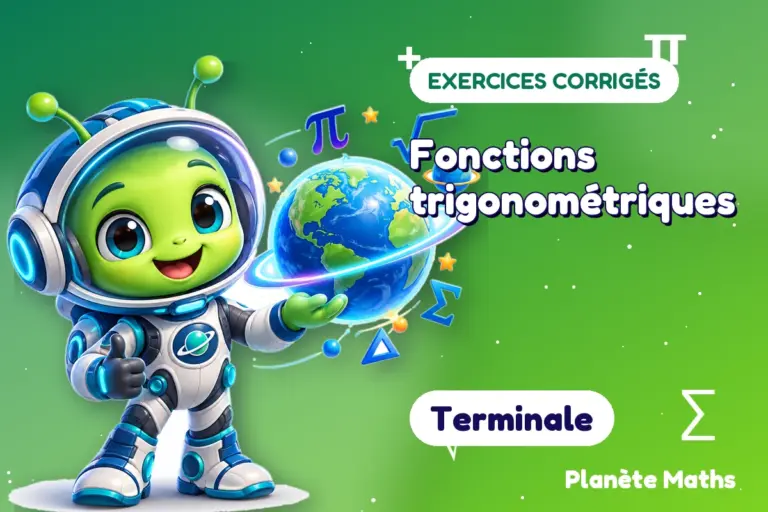Exercices corrigés de maths en Terminale : Fonctions trigonométriques — Zyro, l’explorateur de Planète Maths