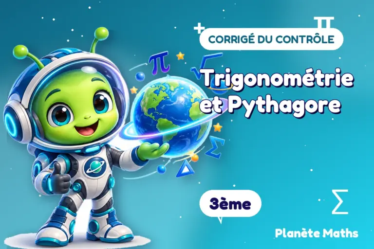 Corrigés de contrôles de maths en 3ème : Trigonométrie et Pythagore — Zyro, l’explorateur de Planète Maths