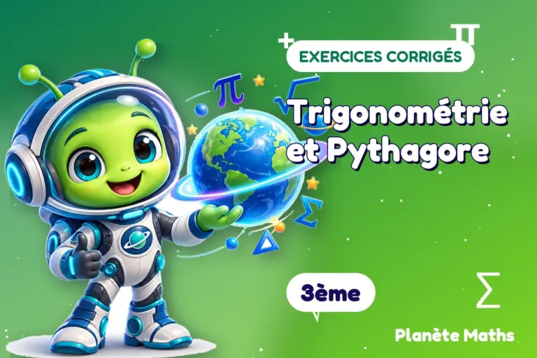 Exercices corrigés de maths en 3ème : Trigonométrie et Pythagore — Zyro, l’explorateur de Planète Maths