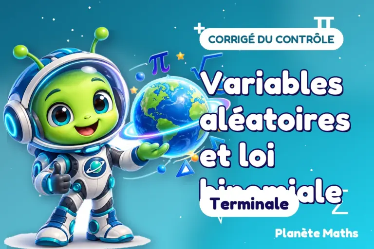 Corrigés de contrôles de maths en Terminale : Variables aléatoires et loi binomiale — Zyro, l’explorateur de Planète Maths