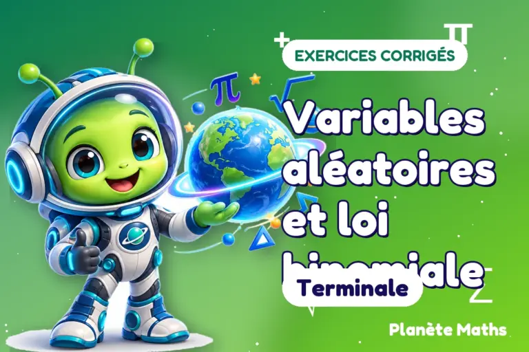 Exercices corrigés de maths en Terminale : Variables aléatoires et loi binomiale — Zyro, l’explorateur de Planète Maths