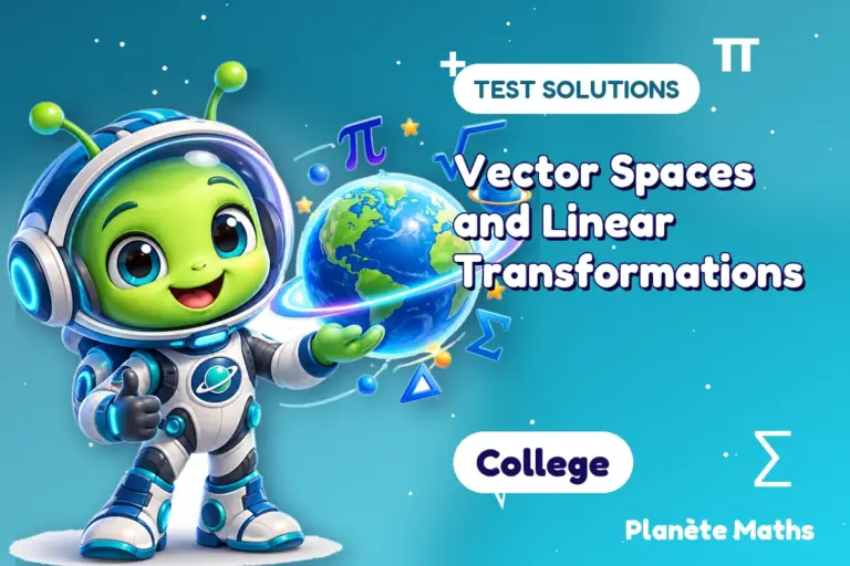 Test solutions College : Vector Spaces and Linear Transformations — Zyro the alien explorer of Planète Maths
