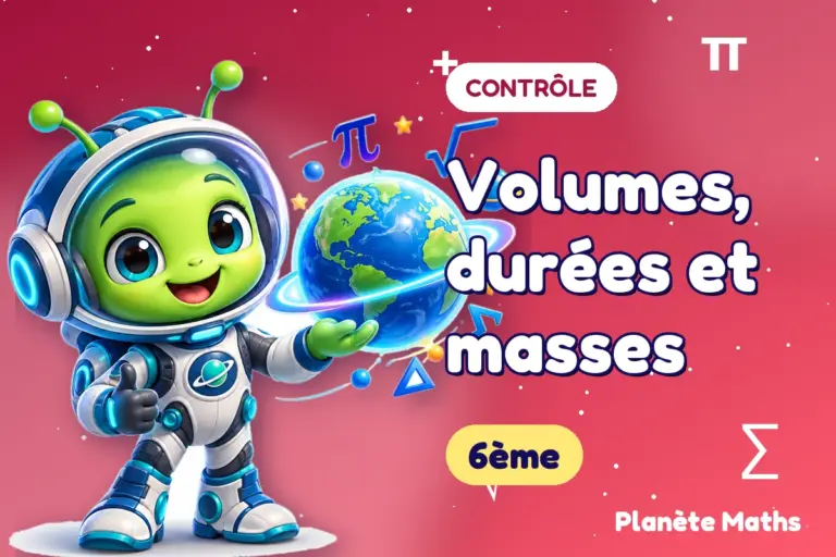 Contrôles de maths 6ème : Volumes, durées et masses