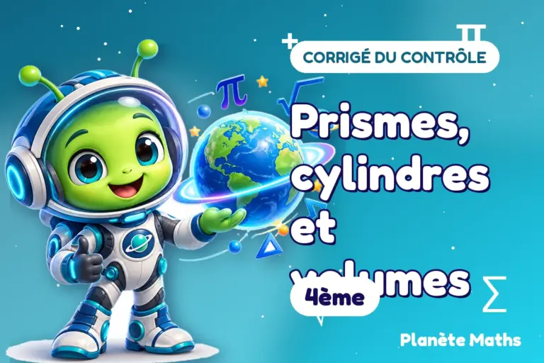 Corrigés de contrôles de maths en 4ème : Prismes, cylindres et volumes — Zyro, l’explorateur de Planète Maths