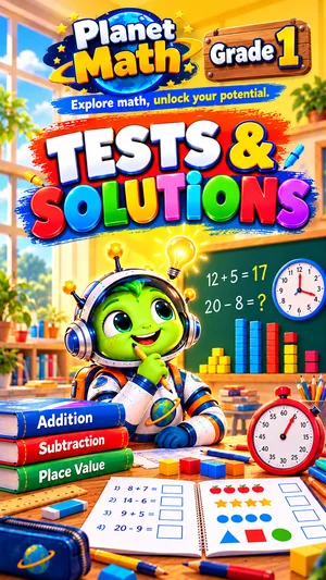 Cover of the Tests & Solutions Grade 1 PDF book, Planet Math