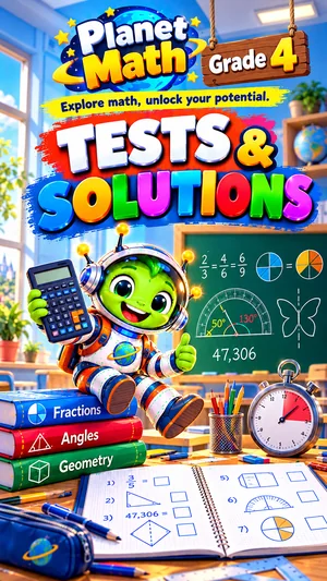 Cover of the Tests & Solutions Grade 4 PDF book, Planet Math
