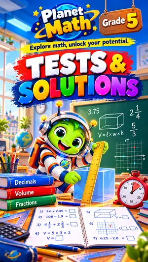 Cover of the Tests & Solutions Grade 5 PDF book, Planet Math