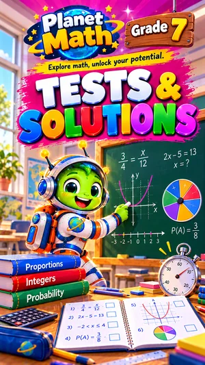 Cover of the Tests & Solutions Grade 7 PDF book, Planet Math