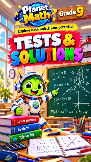 Cover of the Tests & Solutions Grade 9 PDF book, Planet Math