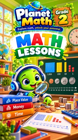 Cover of the Math Lessons Grade 2 PDF book, Planet Math