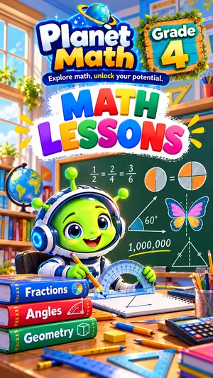 Cover of the Math Lessons Grade 4 PDF book, Planet Math