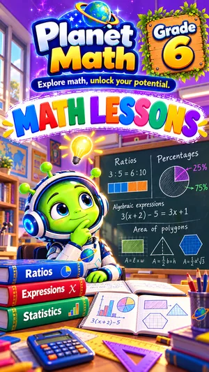 Cover of the Math Lessons Grade 6 PDF book, Planet Math