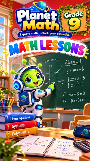 Cover of the Math Lessons Grade 9 PDF book, Planet Math