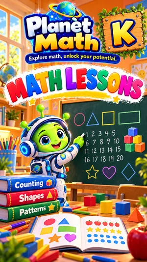 Cover of the Math Lessons Kindergarten PDF book, Planet Math