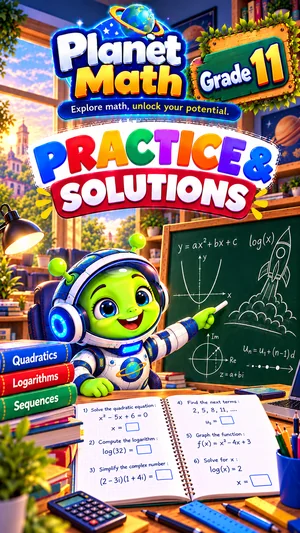 Cover of the Practice & Solutions Grade 11 PDF book, Planet Math
