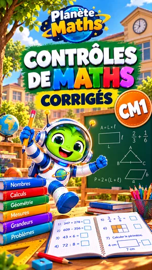 Jaquette du livre PDF Contrôles corrigés de maths CM1, Planète Maths