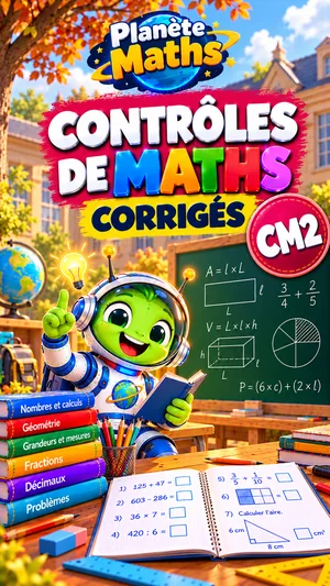Jaquette du livre PDF Contrôles corrigés de maths CM2, Planète Maths