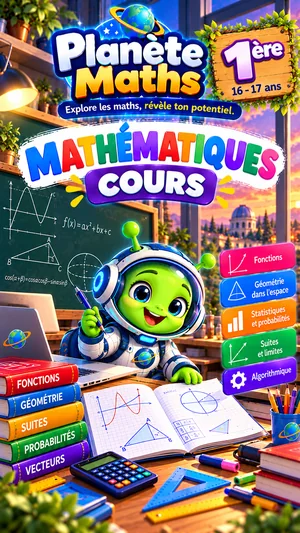 Jaquette du livre PDF Cours de maths 1ère, Planète Maths