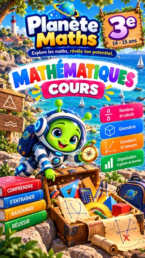 Jaquette du livre PDF Cours de maths 3ème, Planète Maths