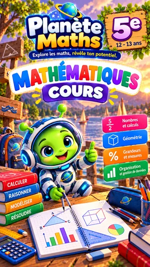 Jaquette du livre PDF Cours de maths 5ème, Planète Maths