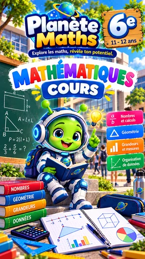 Jaquette du livre PDF Cours de maths 6ème, Planète Maths